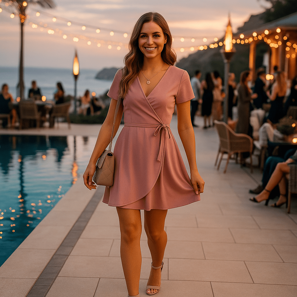 Dress Pink V - Neck Dress - SensorySoftShop