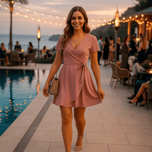 Dress Pink V - Neck Dress - SensorySoftShop