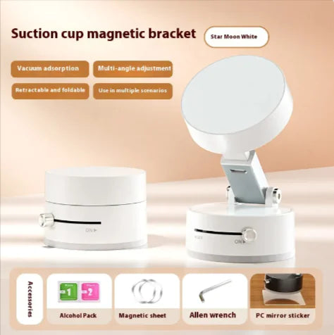 Suction cup magnetic bracket with additional accessories on a beige background