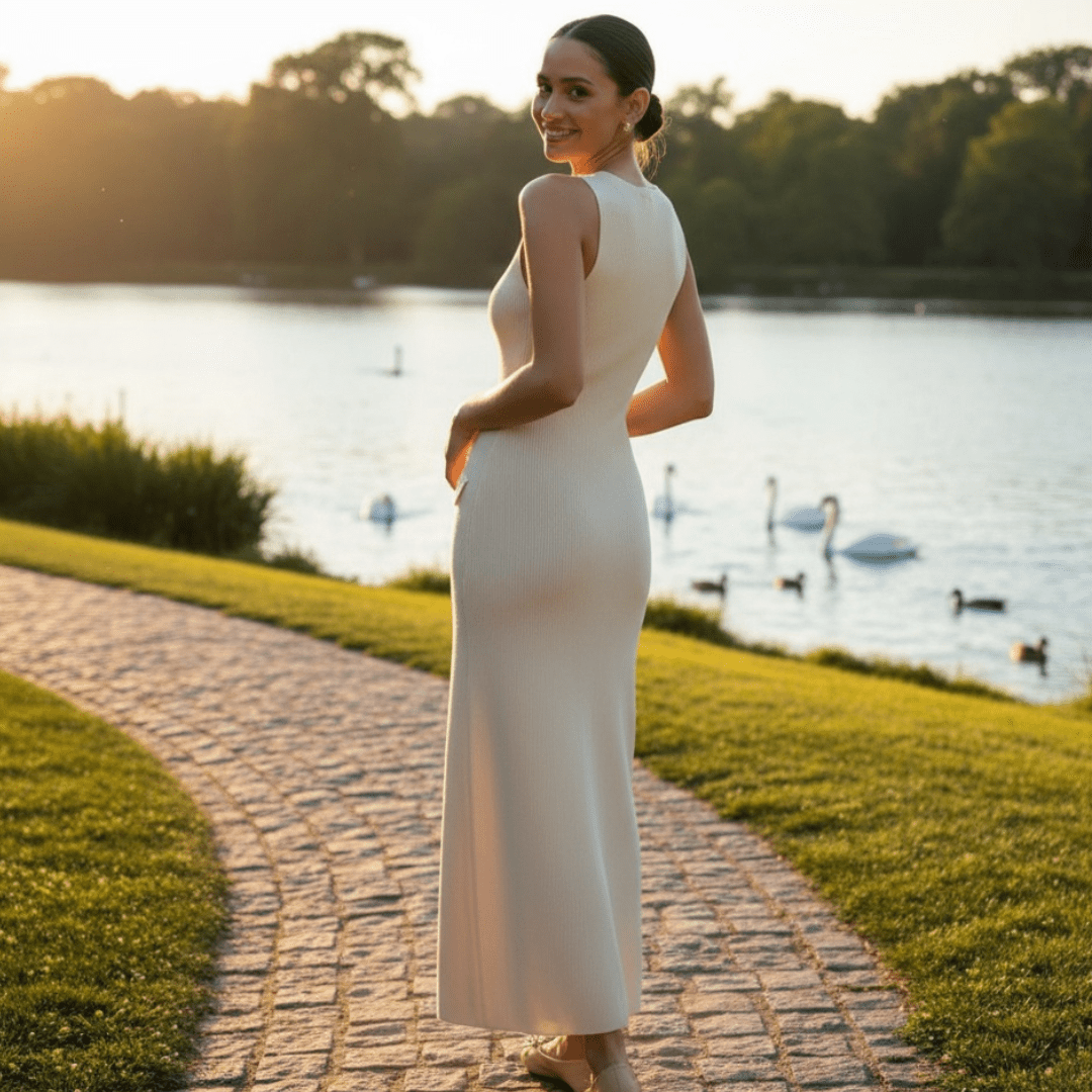 Elegant Knitted Sleeveless Long Dresses - SensorySoftShop