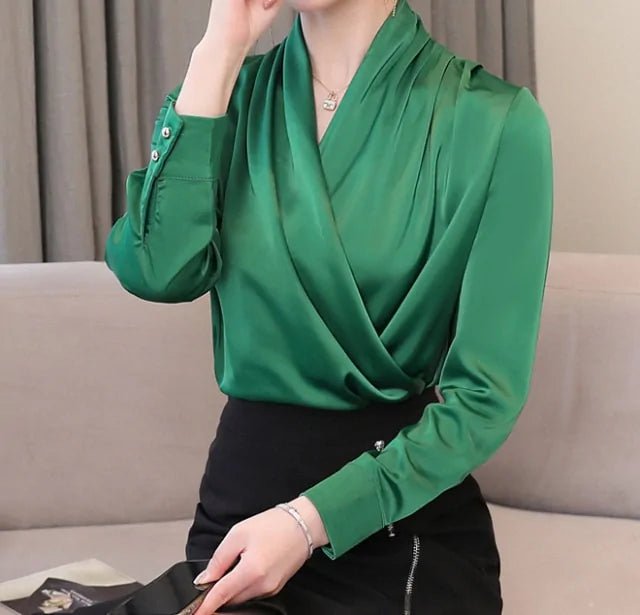 Elegant Satin Women's Blouse - SensorySoftShop