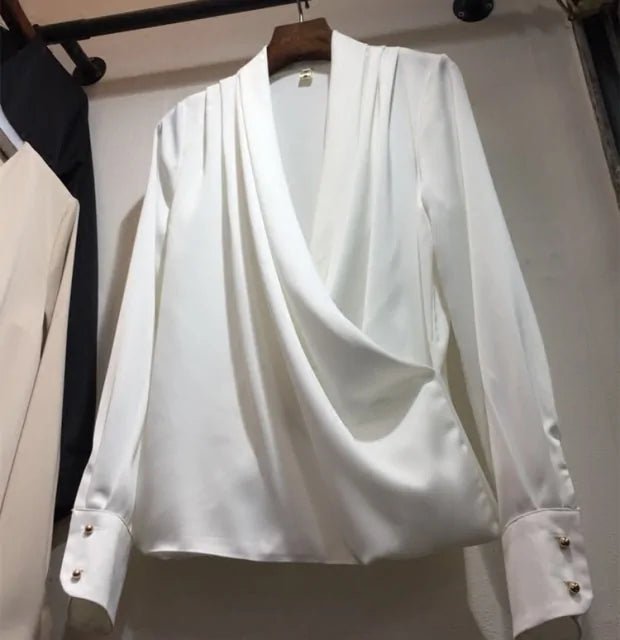 Elegant Satin Women's Blouse - SensorySoftShop