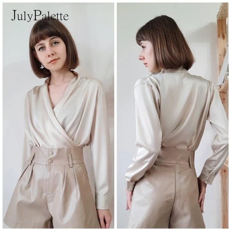 Elegant Satin Women's Blouse - SensorySoftShop