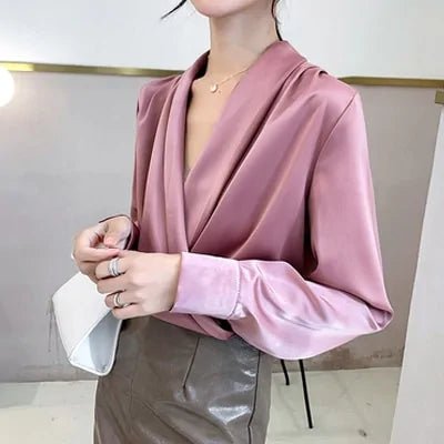 Elegant Satin Women's Blouse - SensorySoftShop