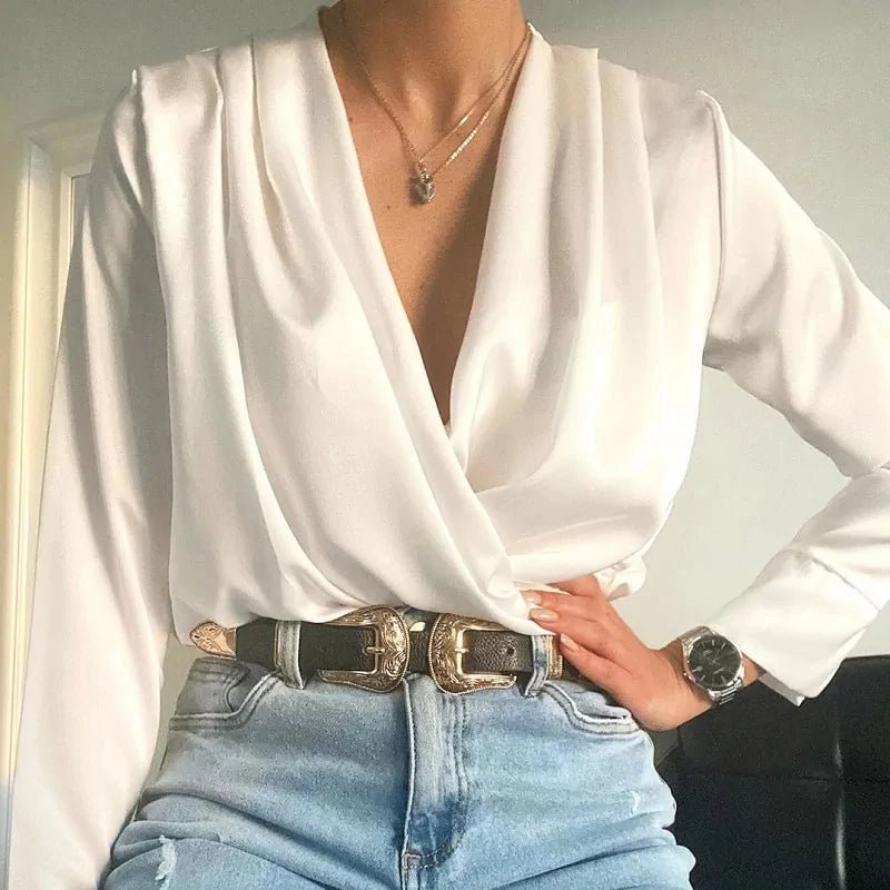 Elegant Satin Women's Blouse - SensorySoftShop