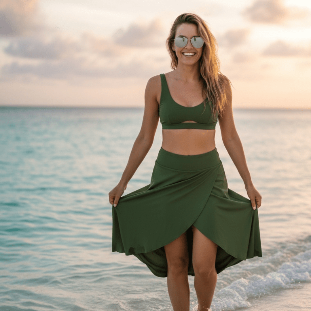 Elegant Skirt - SensorySoft Skin Soft Feel - Army Green - SensorySoftShop