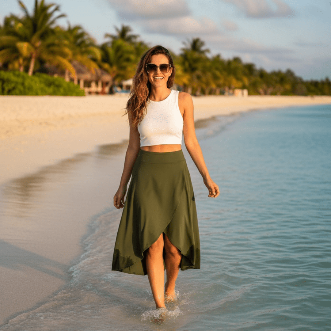 Elegant Skirt - SensorySoft Skin Soft Feel - Army Green - SensorySoftShop