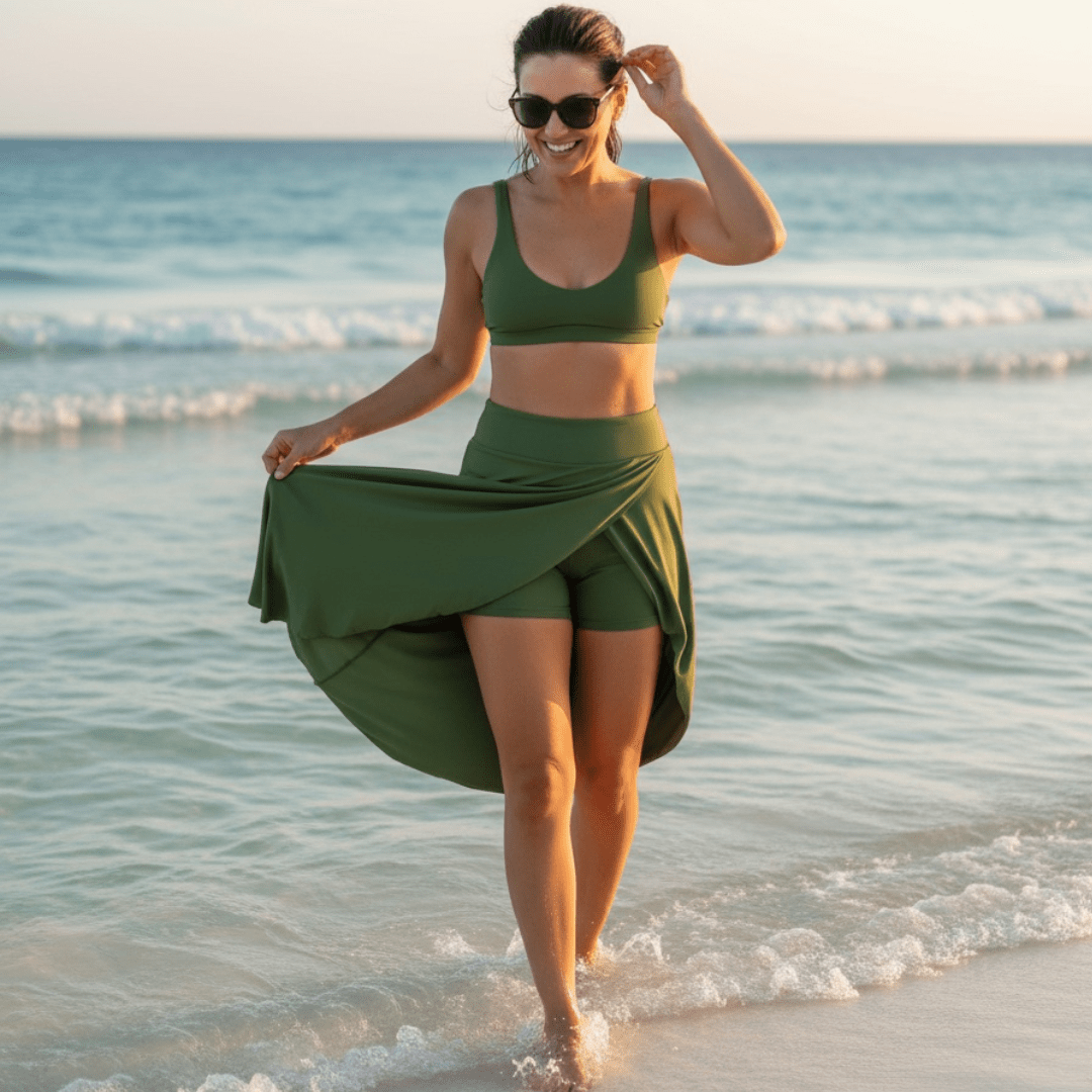 Elegant Skirt - SensorySoft Skin Soft Feel - Army Green - SensorySoftShop