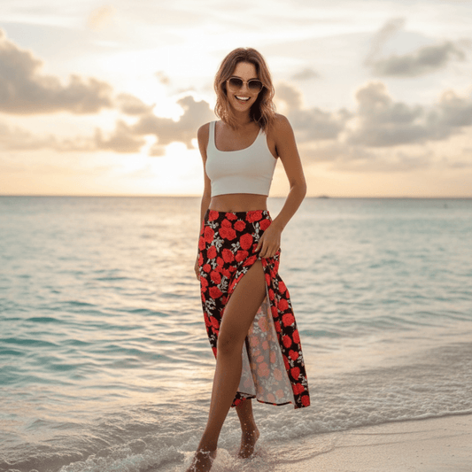 Elegant Skirt - SensorySoft Skin Soft Feel - Color Red Roses - SensorySoftShop