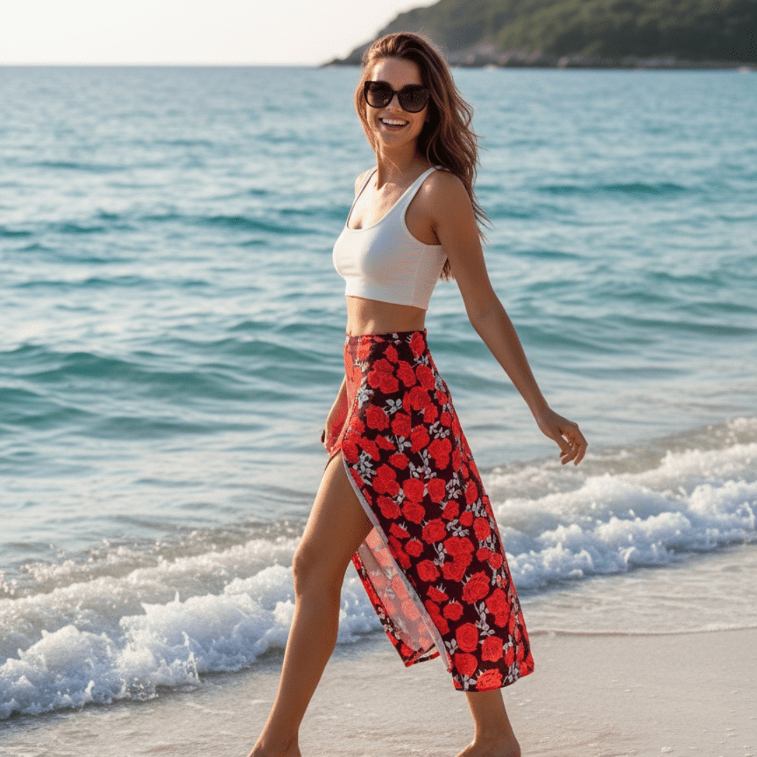 Elegant Skirt - SensorySoft Skin Soft Feel - Color Red Roses - SensorySoftShop