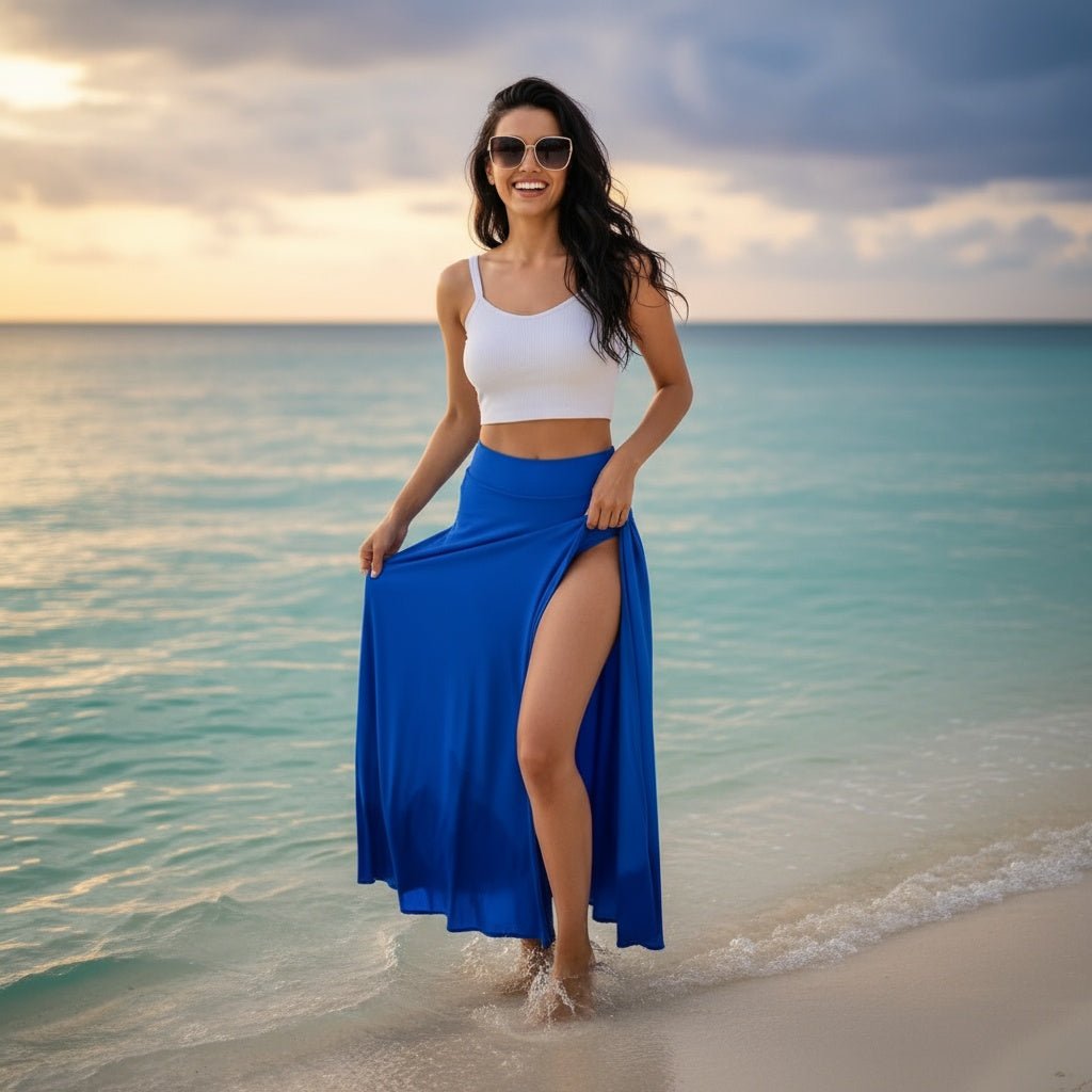 Elegant Skirt - SensorySoft Skin Soft Feel - High Split Design - SensorySoftShop