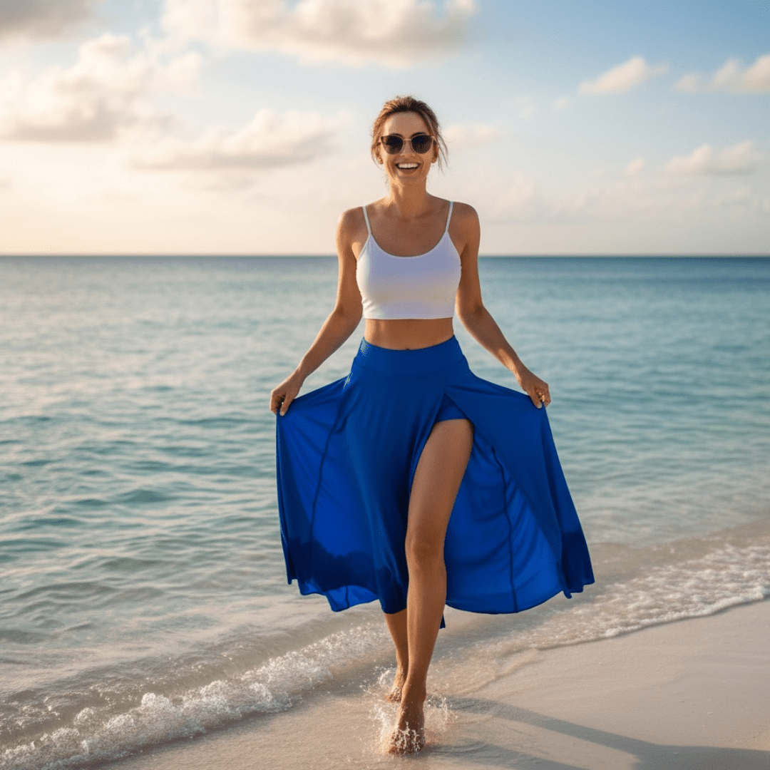 Elegant Skirt - SensorySoft Skin Soft Feel - Sapphire Blue - SensorySoftShop
