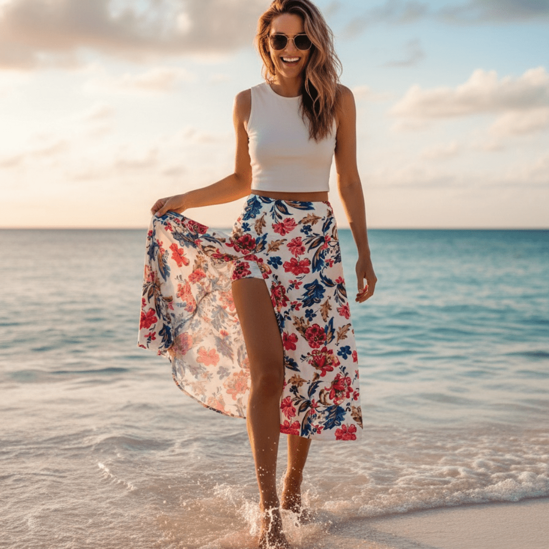 Elegant Skirt - SensorySoft Skin Soft Feel - Spring Flowers Design - SensorySoftShop