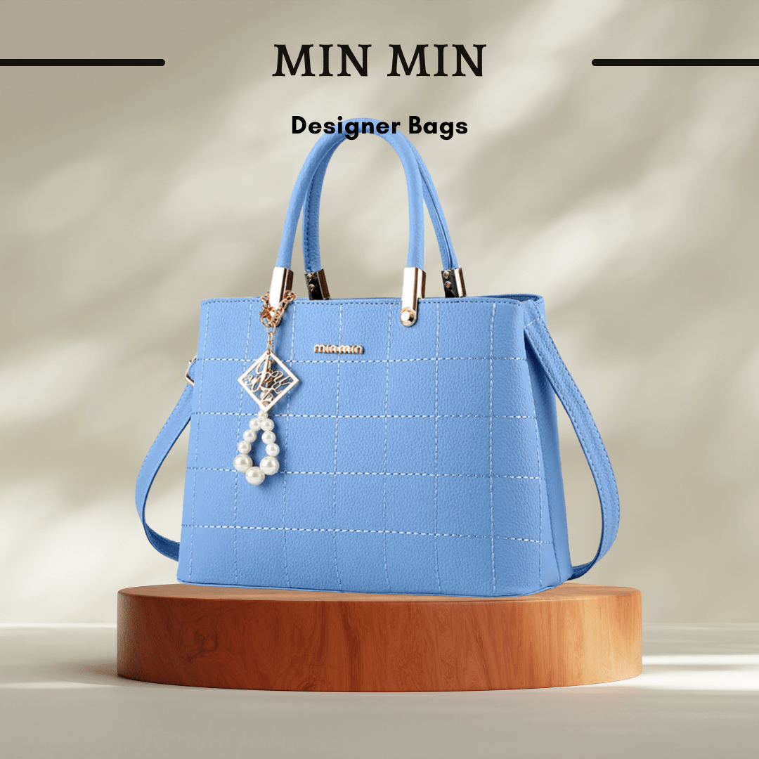 European Styled Min Min Leather Handbags - In Light Blue - SensorySoft