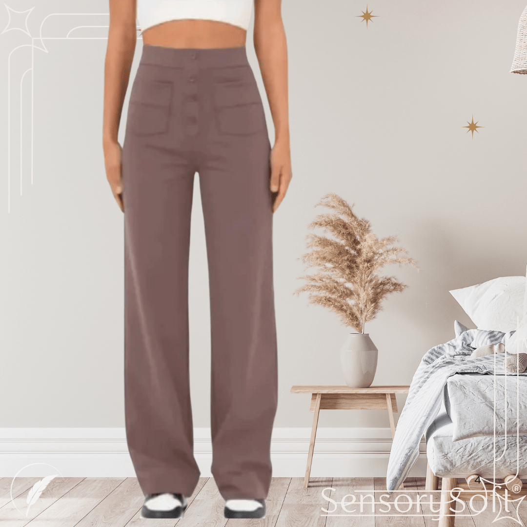 Fall Women's High Waist Wide Leg Trousers - SensorySoft