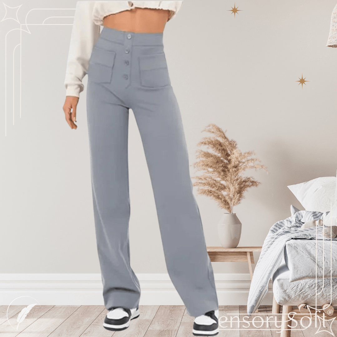 Fall Women's High Waist Wide Leg Trousers - SensorySoft