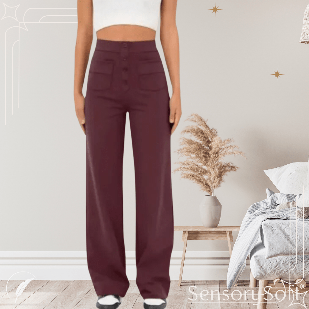 Fall Women's High Waist Wide Leg Trousers - SensorySoft