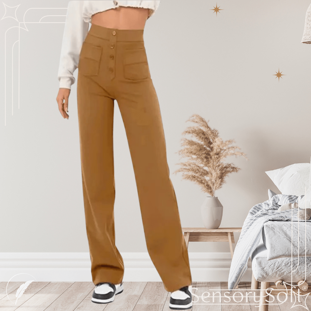 Fall Women's High Waist Wide Leg Trousers - SensorySoft