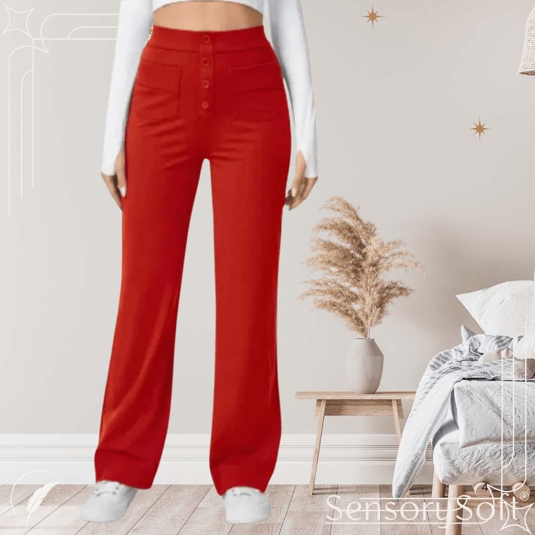 Fall Women's High Waist Wide Leg Trousers - SensorySoft