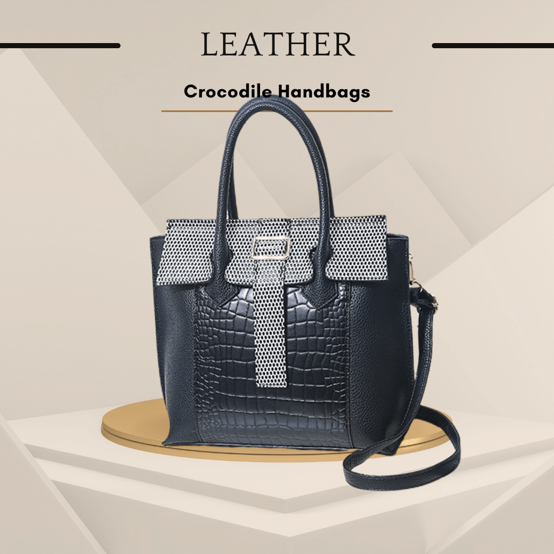 Fashionable Crocodile Pattern Leather Tote Bag for Women - SensorySoft