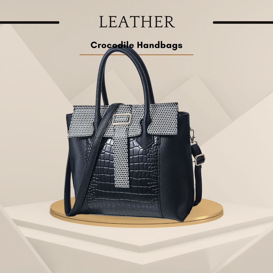 Fashionable Crocodile Pattern Leather Tote Bag for Women - SensorySoft