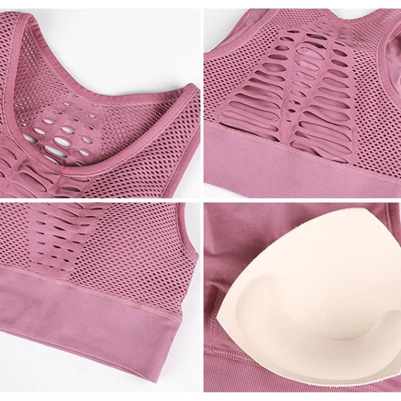 Fitness Shockproof Mesh Sports Bra - SensorySoftShop