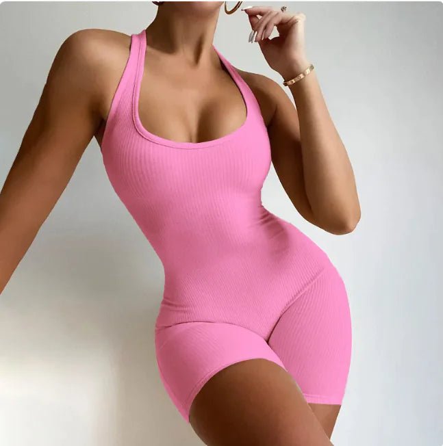 Flex Fit Women's Backless Yoga Jumpsuit – Sleeveless One - Piece Workout Romper - SensorySoft