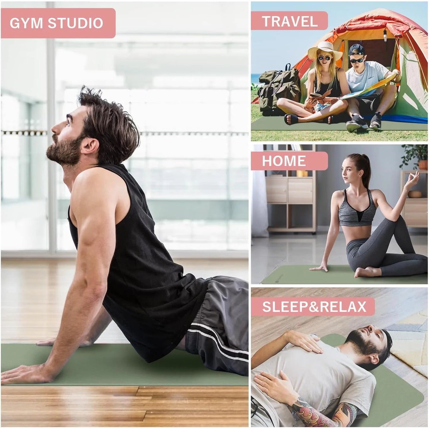 Foldable Thick Travel Yoga Mat - SensorySoft