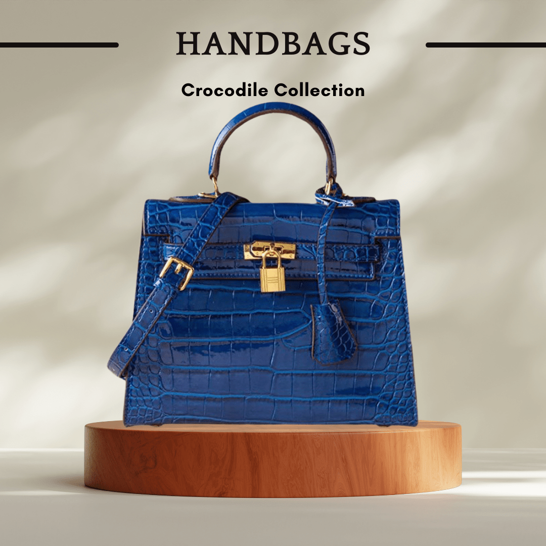 Genuine Leather Crossbody Bag with Crocodile Pattern - SensorySoft