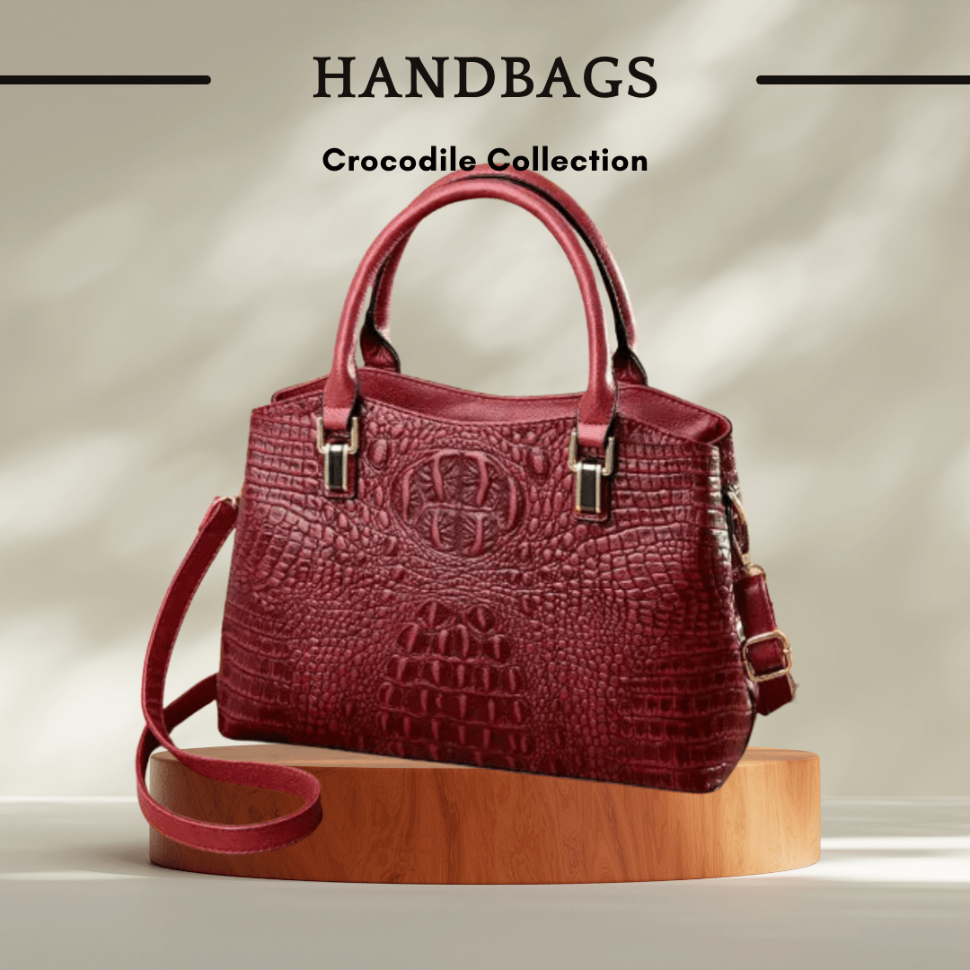 Genuine Leather Dumpling Bag - Crocodile Pattern Handbag - SensorySoft