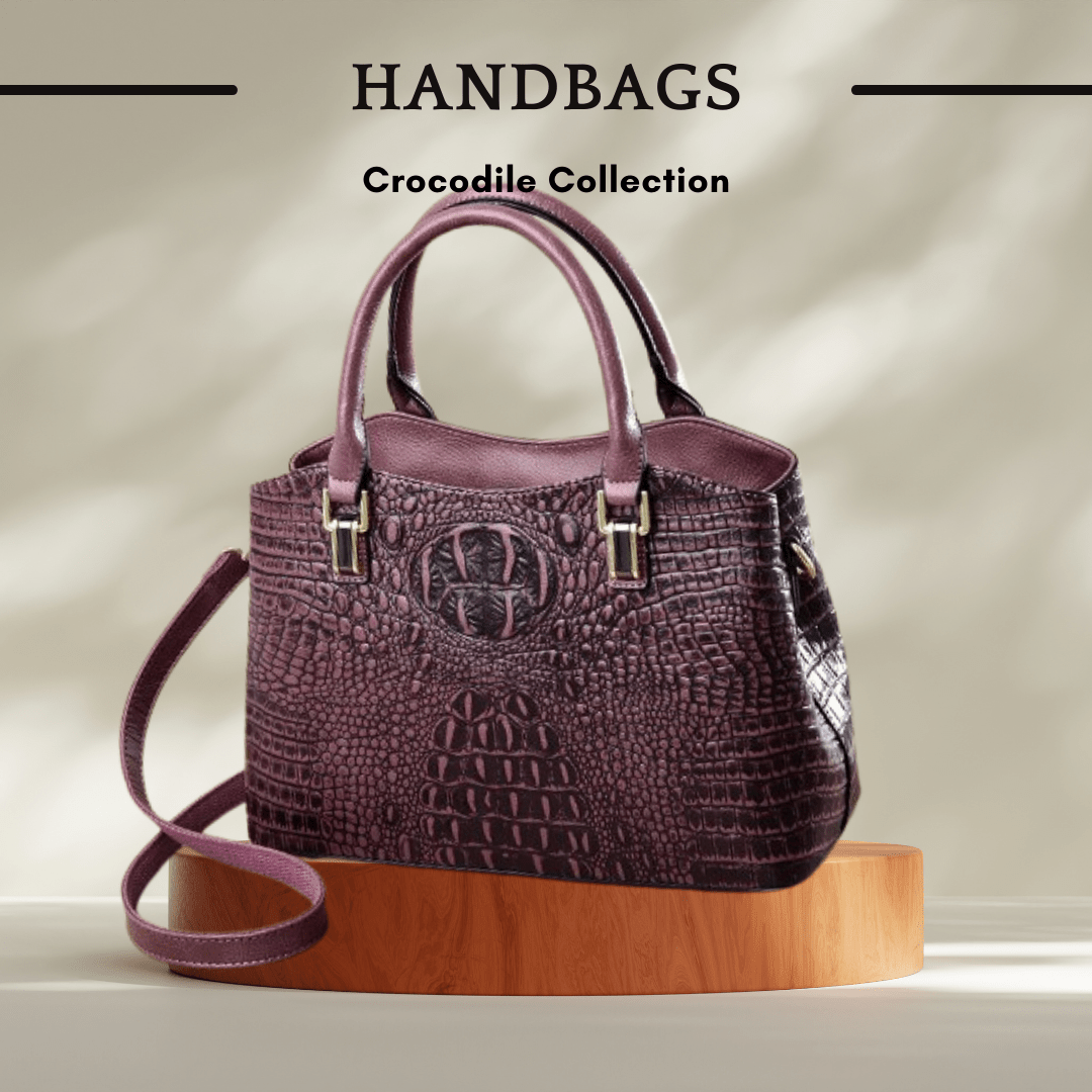 Genuine Leather Dumpling Bag - Crocodile Pattern Handbag - SensorySoft