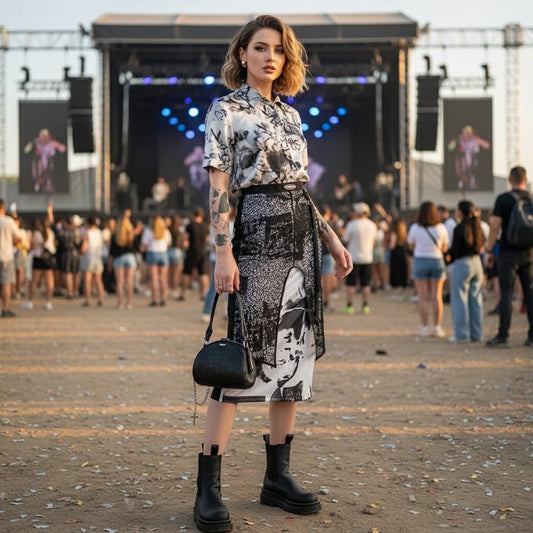 Gradient Blooming Ink - splashing Printed Skirts for Women - SensorySoftShop