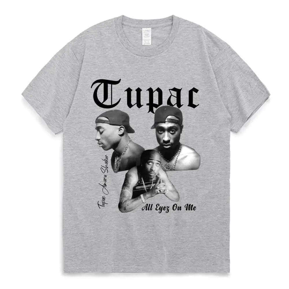 Graphic Cartoon Tupac Print T-shirt - SensorySoft