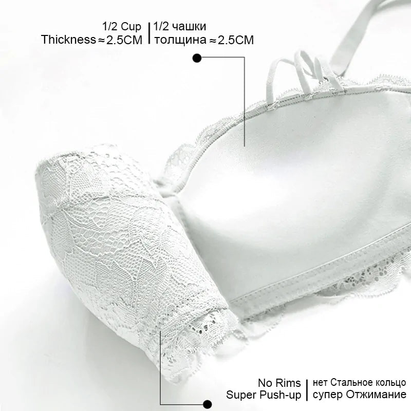 Half Cup Brassiere Lace Wireless Underwear - SensorySoftShop