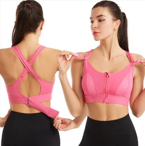 High - Performance Front Zipper Sports Bra – Adjustable and Shockproof - SensorySoft