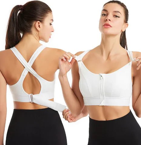 High - Performance Front Zipper Sports Bra – Adjustable and Shockproof - SensorySoft