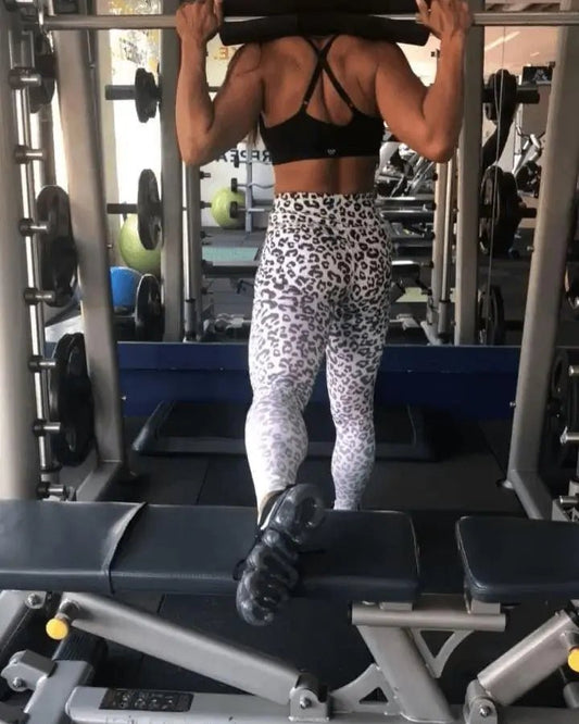 High Waist Leopard Print Fitness Leggings - SensorySoftShop