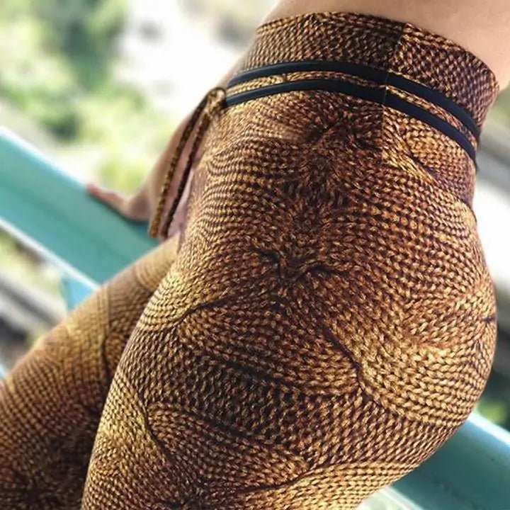 High Waist Royalty Print Fitness Leggings - SensorySoftShop