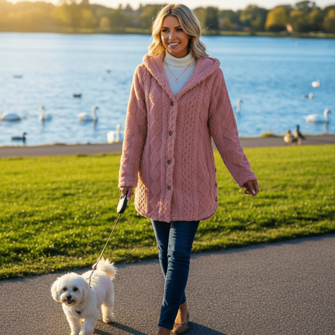 Hooded Cardigan Button Long Jacket Winter Solid Color Long Sleeve Coat - SensorySoftShop