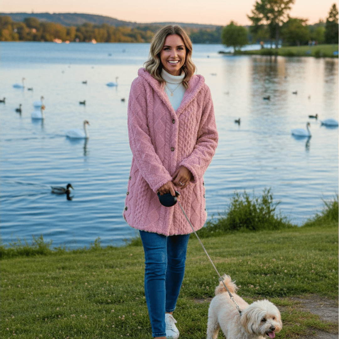 Hooded Cardigan Button Long Jacket Winter Solid Color Long Sleeve Coat - SensorySoftShop