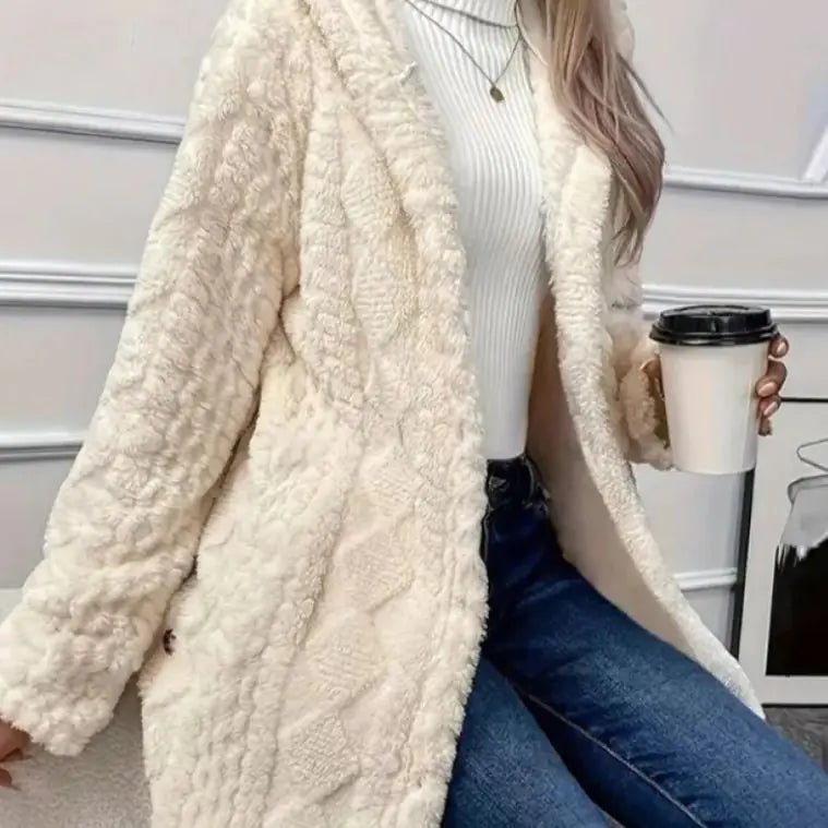 Hooded Cardigan Button Long Jacket Winter Solid Color Long Sleeve Coat - SensorySoft