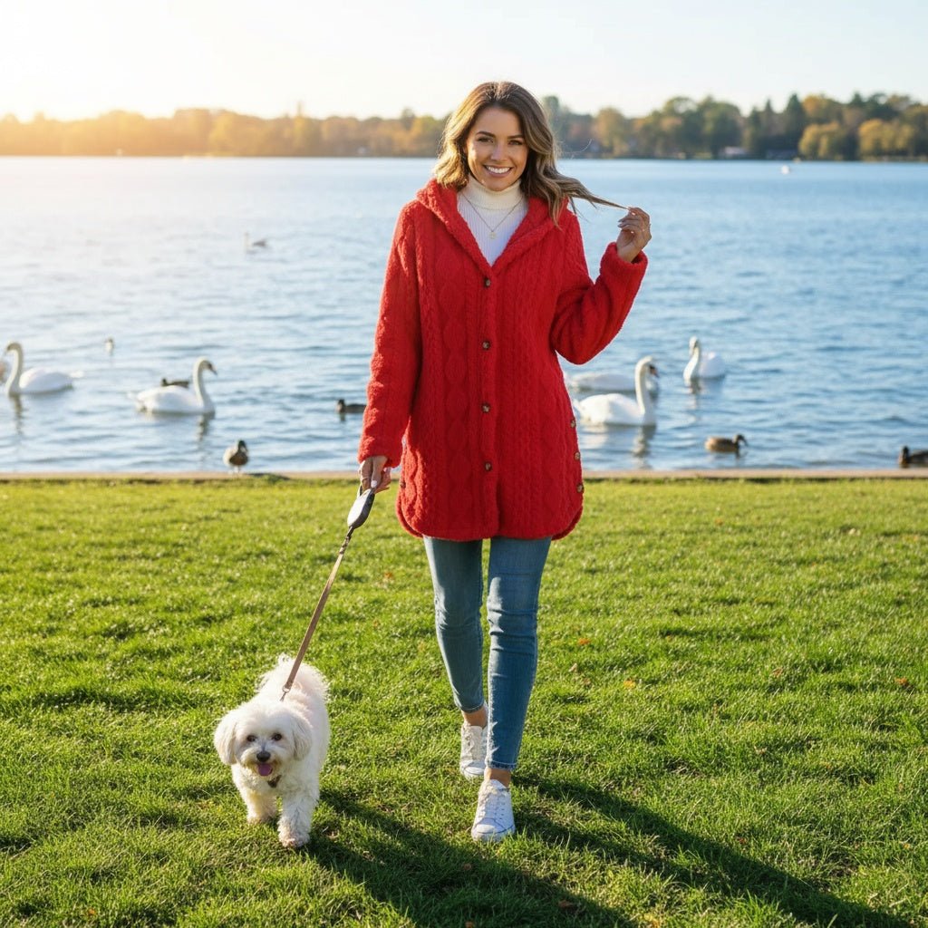 Hooded Cardigan Button Long Jacket Winter Solid Color Long Sleeve Coat - SensorySoftShop