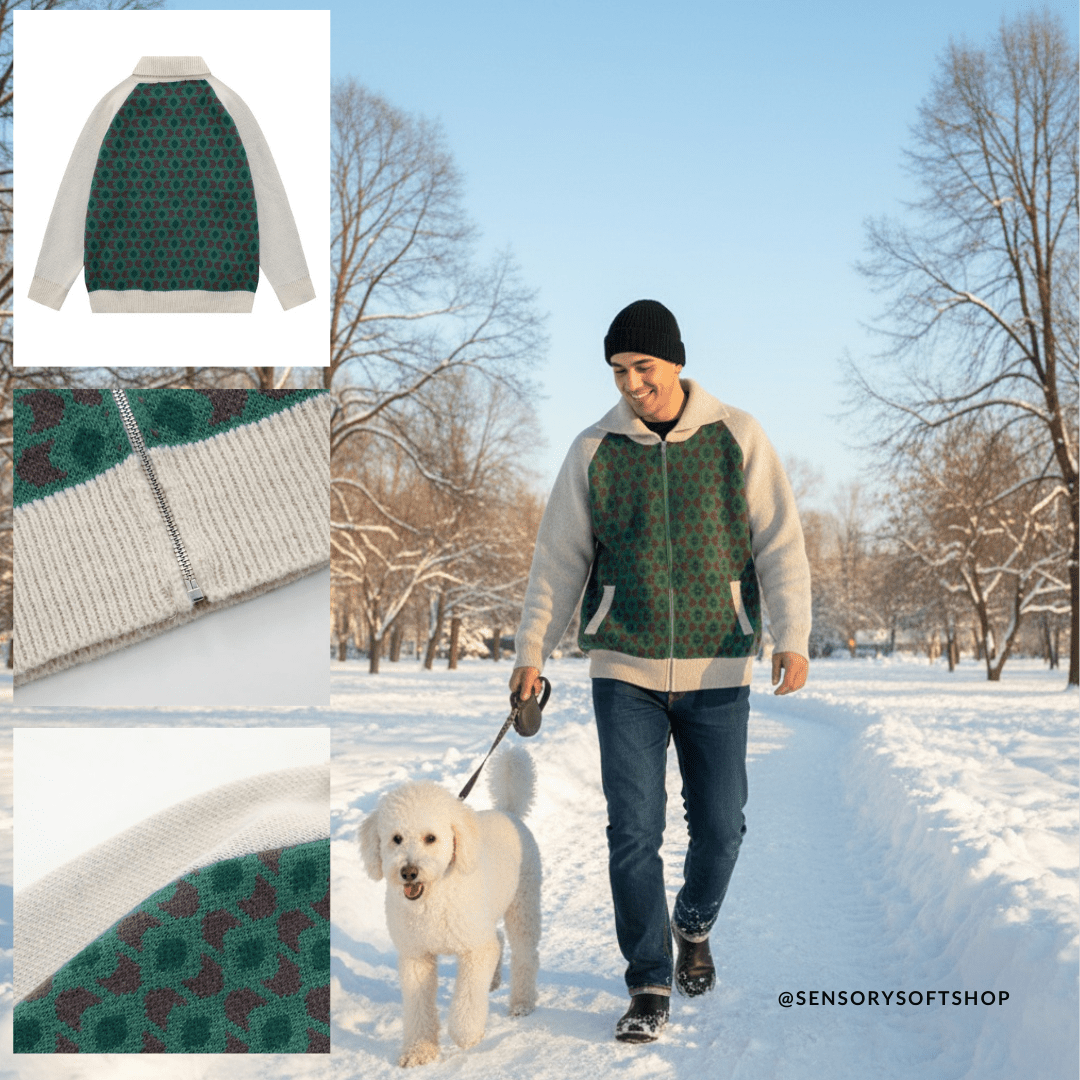 HoodieStreet Trend Contrast Patchwork Knit Cardigan - SensorySoftShop