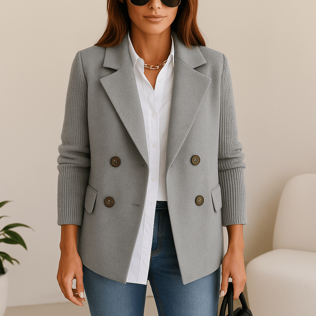 Katrin Patchwork Blazer with Knitted Sleeve Edition - SensorySoft
