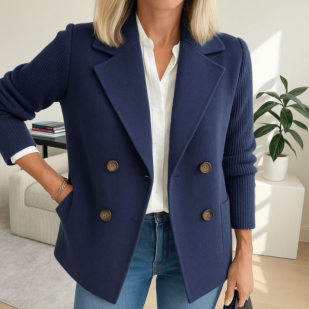 Katrin Patchwork Blazer with Knitted Sleeve Edition - SensorySoft