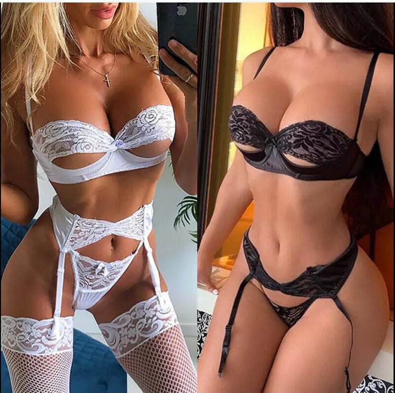 Lace Lingerie Set - Women's Bra, Panties, and Sleepwear - SensorySoftShop