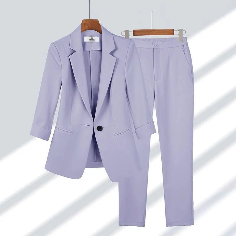 Ladies Stylish Solid Color Two Piece Suit - SensorySoft