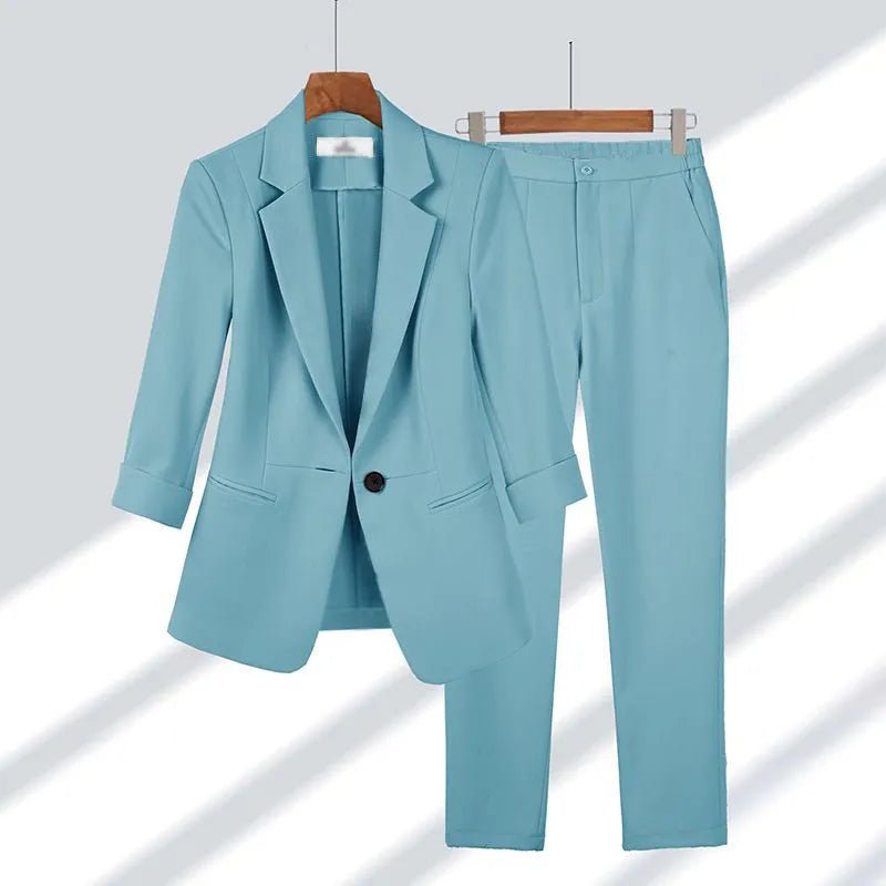 Ladies Stylish Solid Color Two Piece Suit - SensorySoft