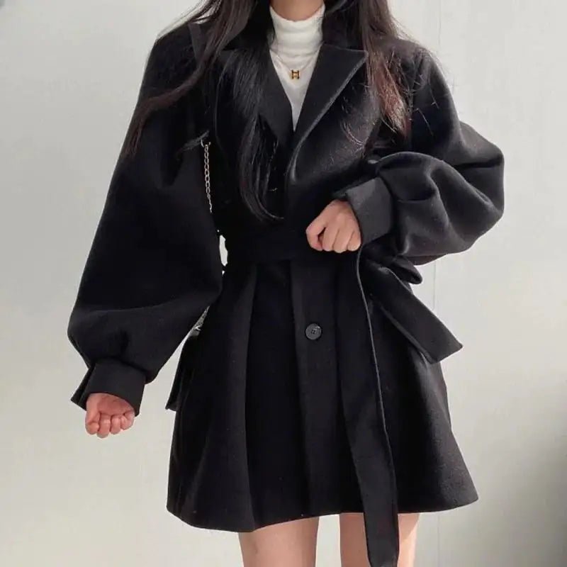 Ladies Winter Thickened Wool Coat - SensorySoft