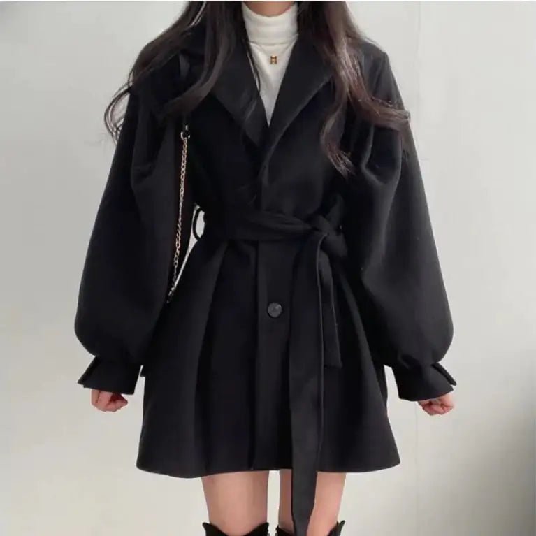 Ladies Winter Thickened Wool Coat - SensorySoft